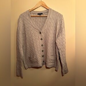 light brown cable knit cardigan